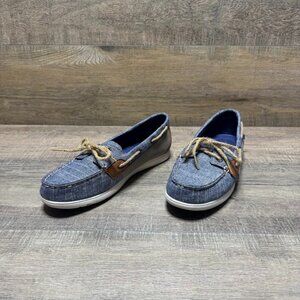 Sperry 2-Eye Blue Textile Boat Shoe Women's Size 9